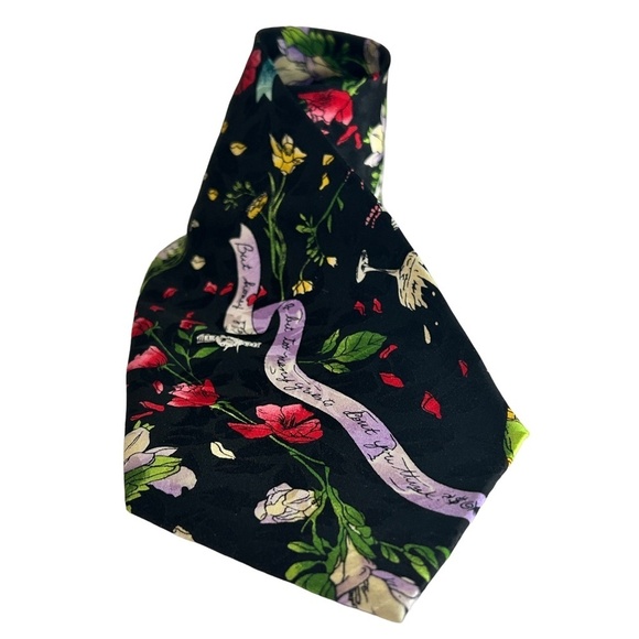 Nicole Miller Novelty Neck Tie Silk Wedding Theme Champagne Cake Floral Guests - Picture 7 of 14